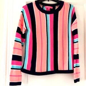 Lilly Pulitzer Daryn Striped Sweater In Bordeaux Berry Multi Stripe Barbiecore